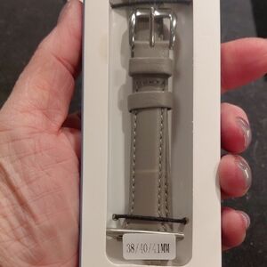 Gray Leather Watch Band 38/40/41mm